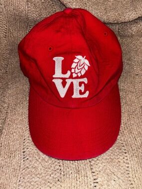 Victory Brewing Co. Red “LOVE” Hop Cone Dad Hat Baseball Cap